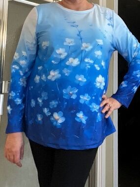 Women’s Blue tunic top, plus size 3XL, NWT
